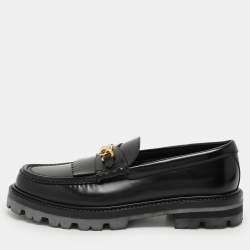Celine Black Patent Triomphe Frame Margaret Loafers Size 40