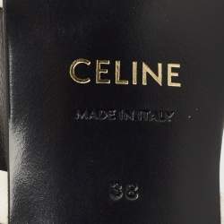مملوكة مسبقًا Celine White/Black Leather Ankle Strap Sandals Size 38