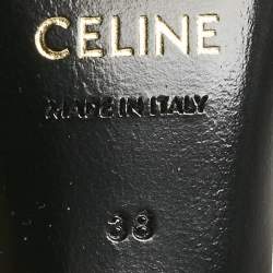 Pre Owned Celine White Leather Pointed Toe Ankle Boots Size 38