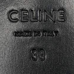 Pre Owned Celine White Leather Luco Triomphe Chain Loafers Size 39