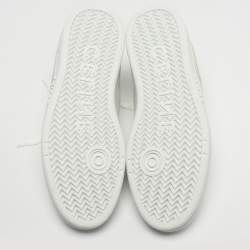 Pre Owned Celine White Leather Logo Low Top Sneakers Size 37