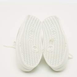 مملوكة مسبقًا Celine Size 36 White Leather Lace Up Block Sneakers