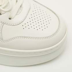 مملوكة مسبقًا Celine Size 36 White Leather Lace Up Block Sneakers