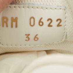 مملوكة مسبقًا Celine Size 36 White Leather Lace Up Block Sneakers