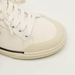 Pre Owned حذاء رياضي سيلين تريومف قماش أبيض مائل للخشب مقاس 35