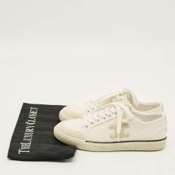 Pre Owned حذاء رياضي سيلين تريومف قماش أبيض مائل للخشب مقاس 35