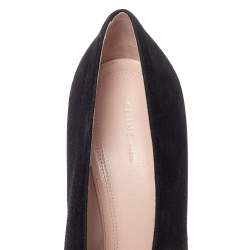 Pre Owned Celine Black Suede V Cut Pointed Toe Pumps Size 39