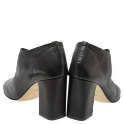 Pre Owned Celine Black Leather Lace Up Ankle Booties Size 39