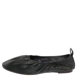 Pre Owned Celine Green Leather Scrunch Ballet Flats Size 39