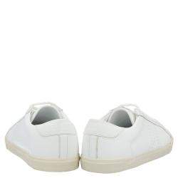 Pre Owned Celine White Triomphe Low Top Sneakers  Size EU 38