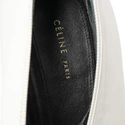 Pre Owned حذاء كعب عالي سيلين مقدمة مدببة رقبة في جلد بيج فاتح مقاس 38