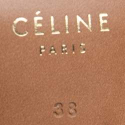 Pre Owned حذاء كعب عالي سيلين مقد مة مدببة رقبة في جلد بيج فاتح مقاس 38