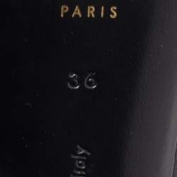 Pre Owned Celine Black Leather V Neck Pointed Toe Pumps Size 36