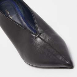 Pre Owned Celine Black Leather V Neck Pointed Toe Pumps Size 36