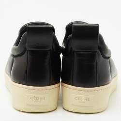 Celine Black Leather Slip On Sneakers Size 39