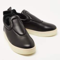 Celine Black Leather Slip On Sneakers Size 39