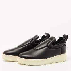 Celine Black Leather Slip On Sneakers Size 39