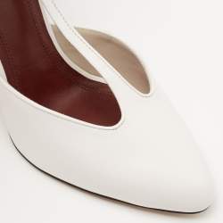 Pre Owned Celine White Leather Night Out T-Strap Ankle Wrap Sandals Size 36