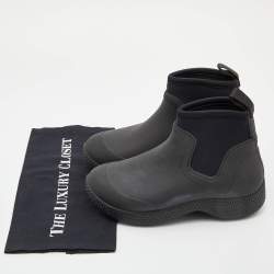 Pre Owned Celine Black Rubber and Neoprene Outdoor Ankle Boots Size 37
