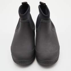 Pre Owned Celine Black Rubber and Neoprene Outdoor Ankle Boots Size 37