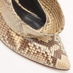 Pre Owned Celine Beige/Brown Python Leather Phoebe Philo Pumps Size 38