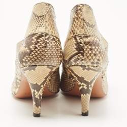 Pre Owned Celine Beige/Brown Python Leather Phoebe Philo Pumps Size 38