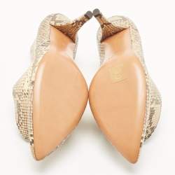 Pre Owned Celine Beige/Brown Python Leather Phoebe Philo Pumps Size 38
