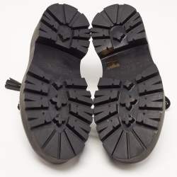 Pre Owned Celine Black Brogue Leather Platform Derby Size 36