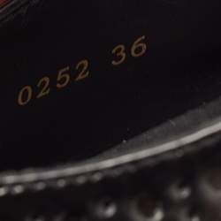 Pre Owned Celine Black Brogue Leather Platform Derby Size 36