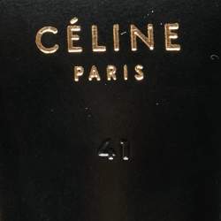 Celine Black Leather V Neck Pointed Toe Pumps Size 41