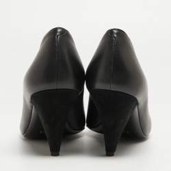 Celine Black Leather V Neck Pointed Toe Pumps Size 41