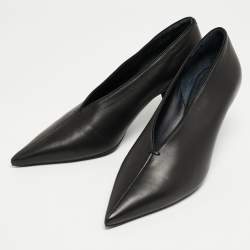 Celine Black Leather V Neck Pointed Toe Pumps Size 41
