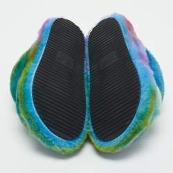 Celine Multicolor  Fur Flat Slides Size 36  