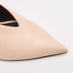 Pre Owned Celine Pink Leather V Neck Pointed Toe Pumps Size 38