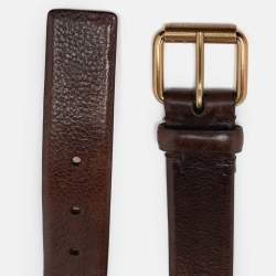 Pre Owned Celine Brown Leather Buckle Waist Belt S