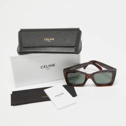 Celine Dark Brown Tortoise CL40130i Square Sunglasses