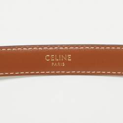Celine Tan Leather Triomphe Buckle Belt 75 CM