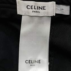 Celine Black Cotton Triomphe Baseball Cap S