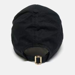 Celine Black Cotton Triomphe Baseball Cap S