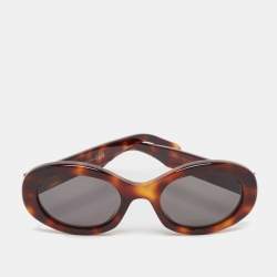 Celine Tortoise Dark Brown CL40194U Triomphe Oval Sunglasses