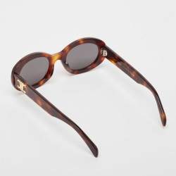 Celine Tortoise Dark Brown CL40194U Triomphe Oval Sunglasses