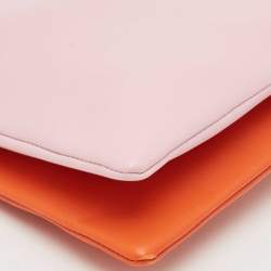 Pre Owned Celine Pink/Orange Leather Duo Cosmetic Pouch