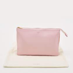 Pre Owned Celine Pink/Orange Leather Duo Cosmetic Pouch