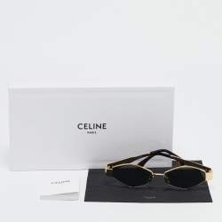 Pre Owned Celine Gold/Black CL40254U Geometric Sunglasses