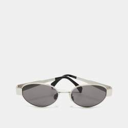 Pre Owned Celine Black/Silver CL0235U Triomphe Oval Sunglasses