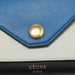 Celine Tricolor Leather Envelope Key Holder Case 