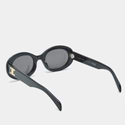 Pre Owned Celine Black CL40194U Triomphe Frame Oval Sunglasses