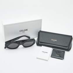 Pre Owned Celine Black CL40194U Triomphe Frame Oval Sunglasses