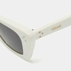Pre Owned Celine White/Black CL40187I Edge Cat Eye Sunglasses