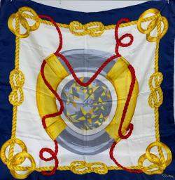 Pre Owned Celine Blue Silk Scarf 90 x 90 CM